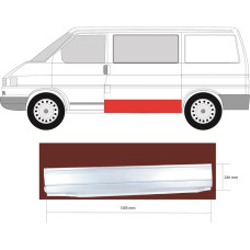 Порог VOLKSWAGEN TRANSPORTER IV боковины левый 24 см(пр-во KLOKKERHOLM)