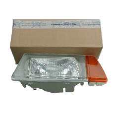 Фара ВАЗ 2108, 2109, 21093, 21099 (желтый поворот) серый корпус левая (Formula of Light) 081.3711