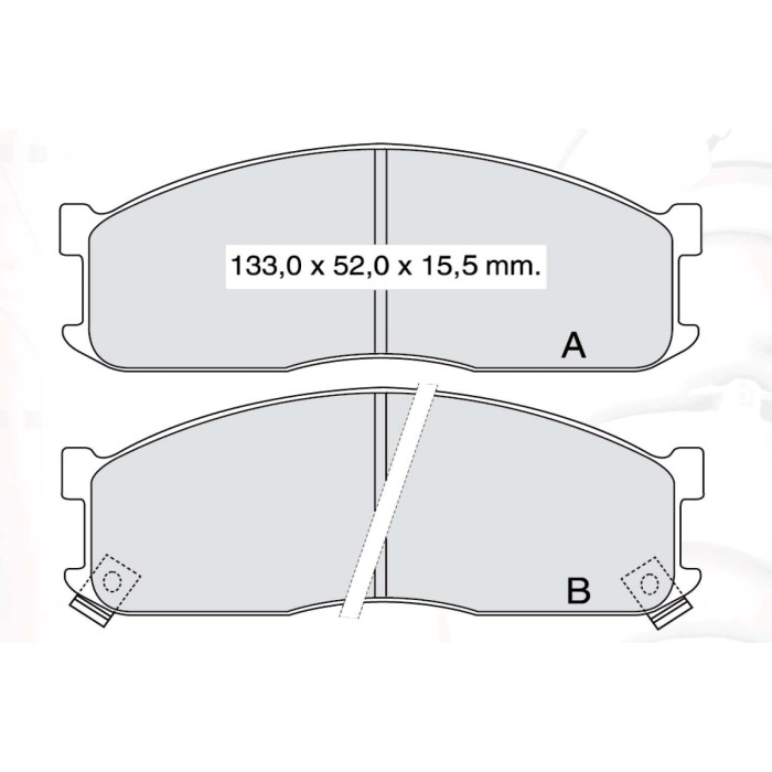 Колодки тормозные передние MAZDA E2200 84-03  //  KIA Besta 96-03  //  FORD Econovan 86-92 D628E (GDB737) (пр-во DAFMI)