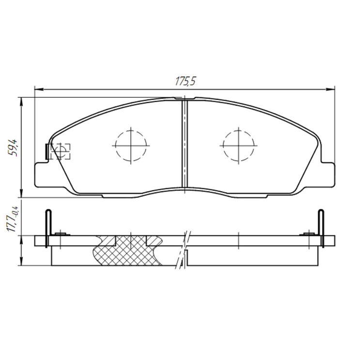 Колодки тормозные передние ГАЗEль NEXT D517E (пр-во Intelli)