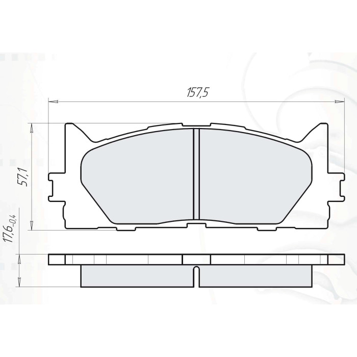 Колодки тормозные передние TOYOTA Camry V40 06-11, V40 11-… D115E (GDB3429) (пр-во Intelli)