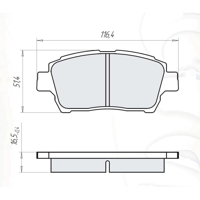 Колодки тормозные передние TOYOTA Corolla (E12) 02-07, Yaris (CP11) 99-05, Prius (NHW20) 03-09  //