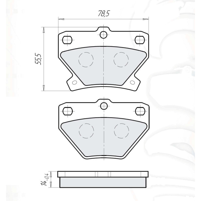 Колодки тормозные задние TOYOTA Corolla (E12) 02-07, Yaris (CP11) 99-05, Prius (NHW20) 03-09 D117E (