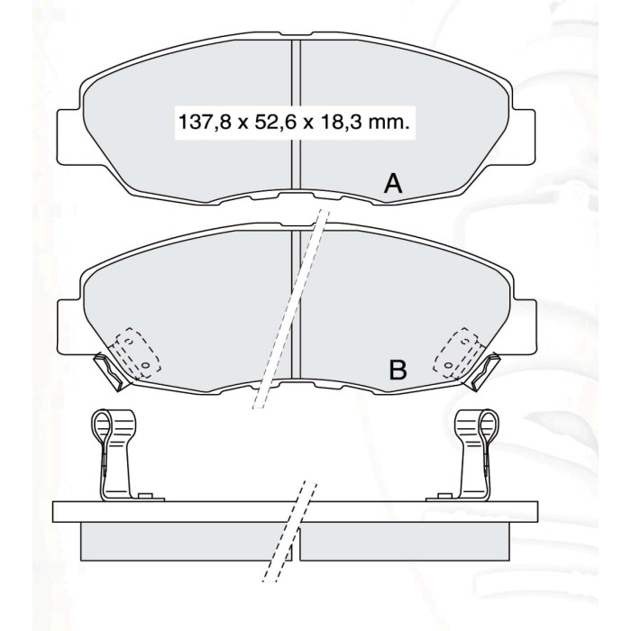 Колодки тормозные передние HONDA Accord IV 90-93, Accord V 93-98, CR-V I 95-02 D122E (GDB894) (пр-во