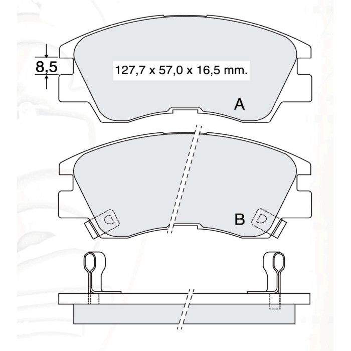 Колодки тормозные передние MITSU Pajero II 91-97, L200 92-96, L300 86-03 D123E (GDB729) (пр-во Intel