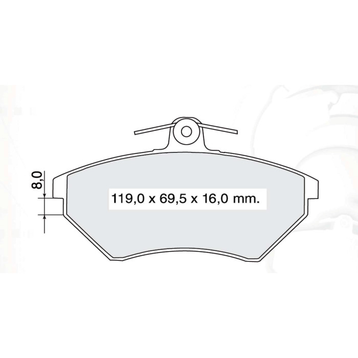 Колодки тормозные передние VW Golf III (1H1) 91-99, Vento (1H2) 91-98, Polo (6N2) 99-01, Caddy II 95