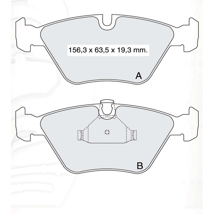 Колодки тормозные передние BMW 3-th (E46), 5-th (E39), X3 (E83)  D153E (GDB1264) (пр-во Intelli)