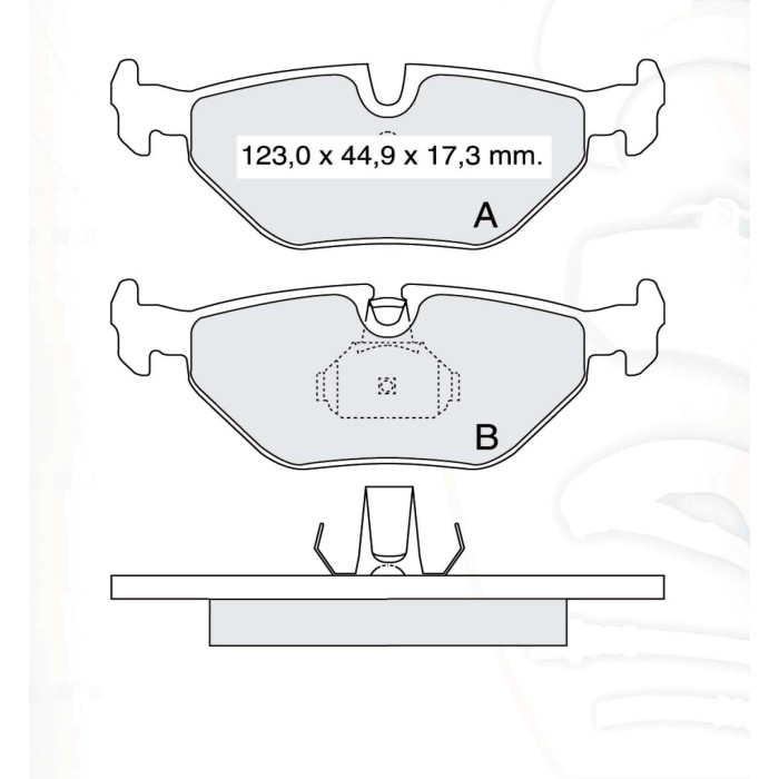 Колодки тормозные задние BMW 5-th (E39) D154Ei (GDB1265) (пр-во Intelli)