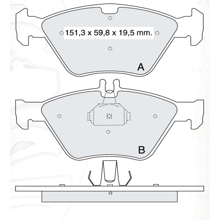 Колодки тормозные передние MB C-Classe (W202), E-classe (W210), S-classe (C140), CLK (C208) 95-04 D1