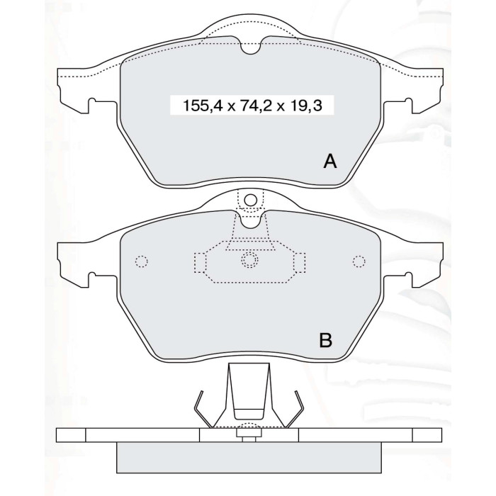 Колодки тормозные передние OPEL Vectra B 95-03  //  SAAB 9-3 98-02 D156E (GDB1271) (пр-во Intelli)