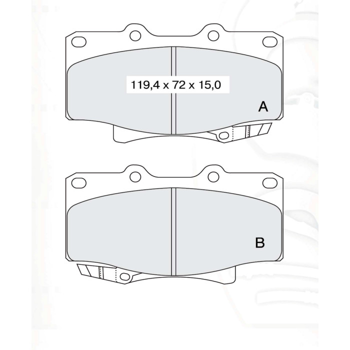 Колодки тормозные передние TOYOTA Landcruiser 70, 80 84-97, Hi-Lux I, II 79-84, 4 Runner 90-95 D172E