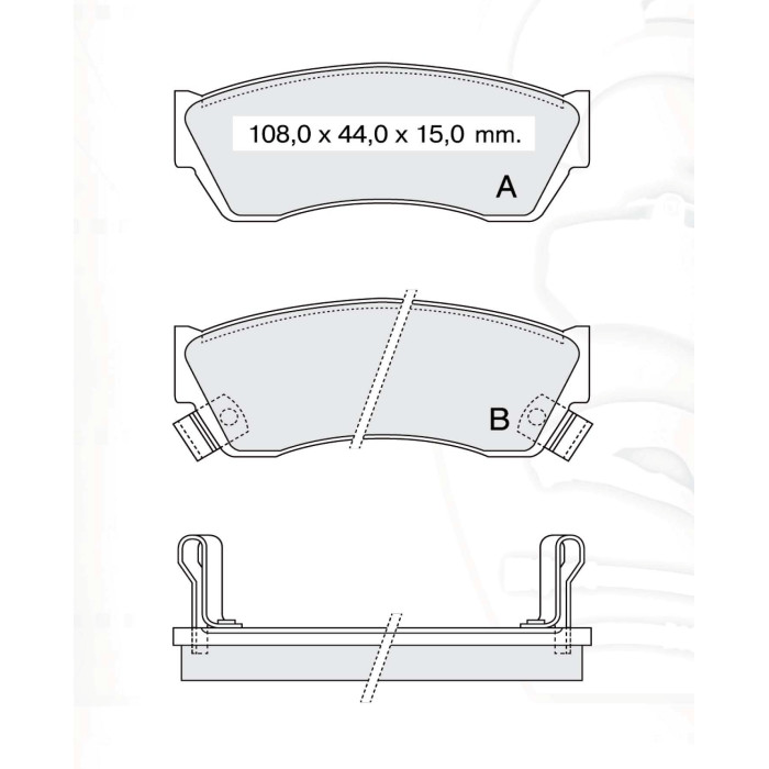 Колодки тормозные передние Suzuki Swift I, II 85-05, Alto 94-02 D174E (GDB883) (пр-во Intelli)