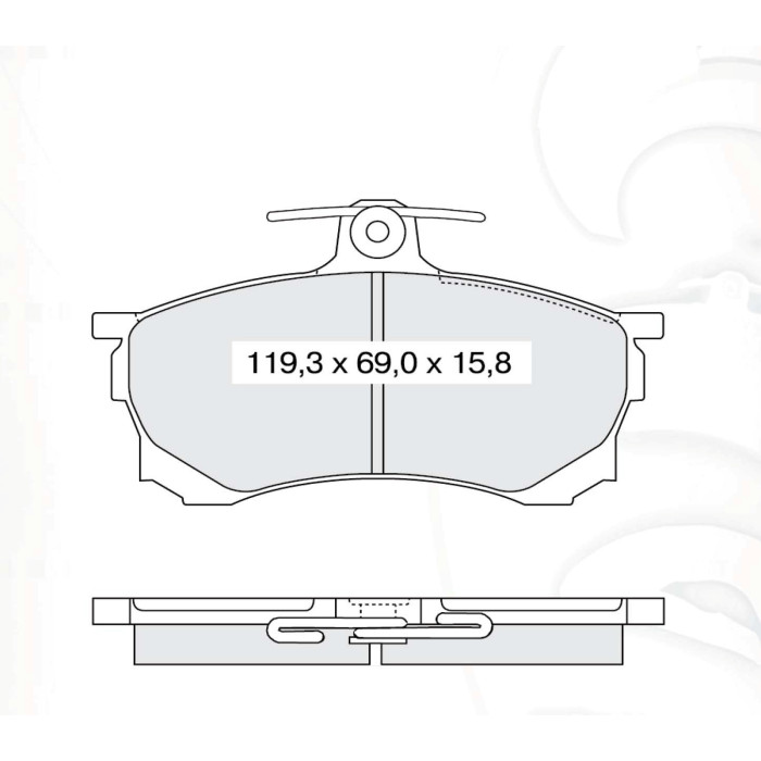 Колодки тормозные передние MITSU Carisma 95-06 D180Ei (GDB1197) (пр-во Intelli)