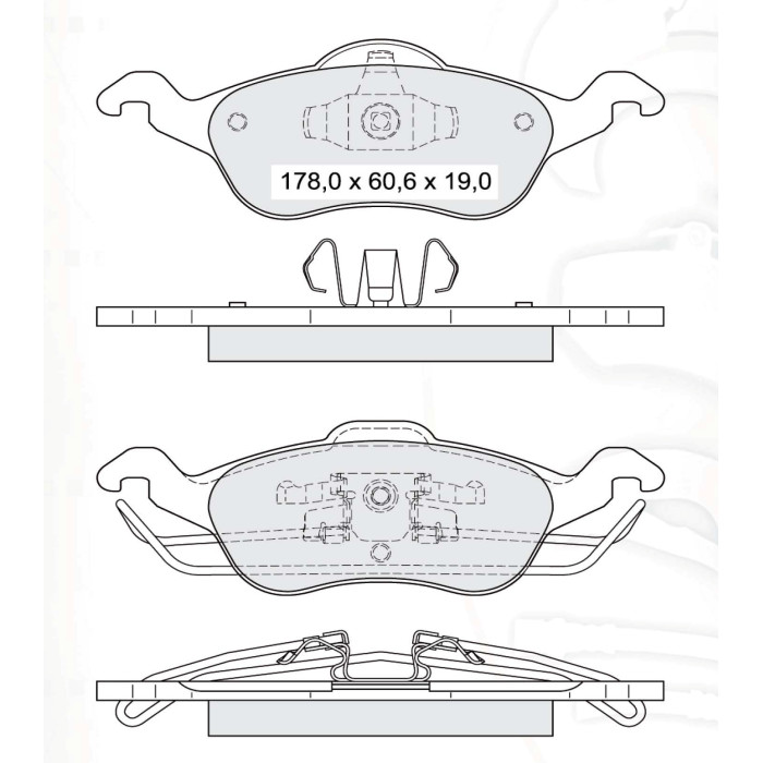 Колодки тормозные передние FORD Focus I 98-04  D189E (GDB1358) (пр-во Intelli)