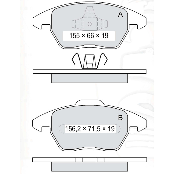 Колодки тормозные передние VW IV 10-…, Polo Sedan 10-...  // SKODA Rapid 15-... //  SEAT Ibiza V 15-
