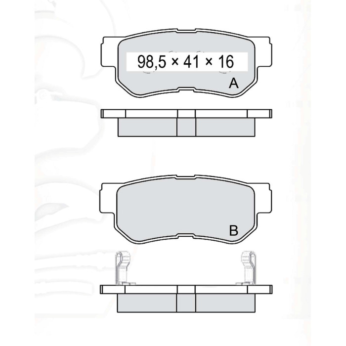 Колодки тормозные передние HYUNDAI Sonata IV (EF), V (NF), VI (YF) 98-…, Elantra (XD, HD) 06-11, Tuc