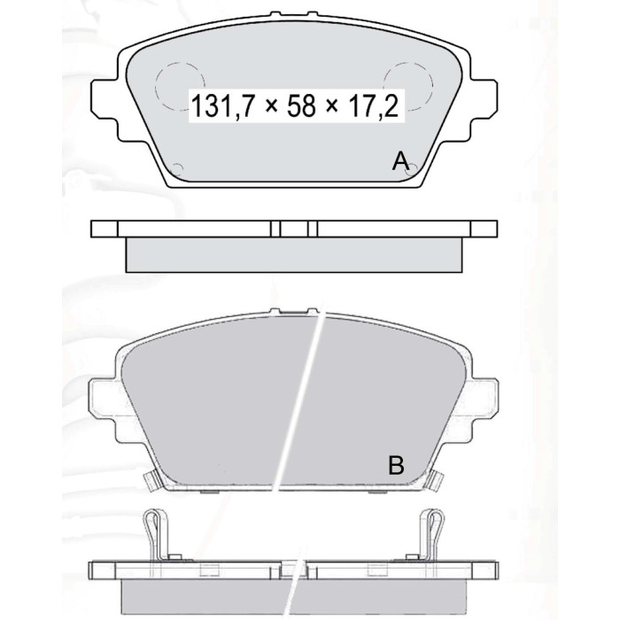 Колодки тормозные передние NISSAN Almera II (N16) 00-06, Primera (P11, P12) 96-07 D200E (GDB3227) (п