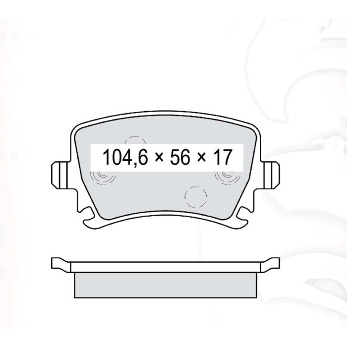 Колодки тормозные задние VW Golf V, VI  03-13, Passat B6, B7 05-15, Jetta III 05-10, Caddy III 08-…,
