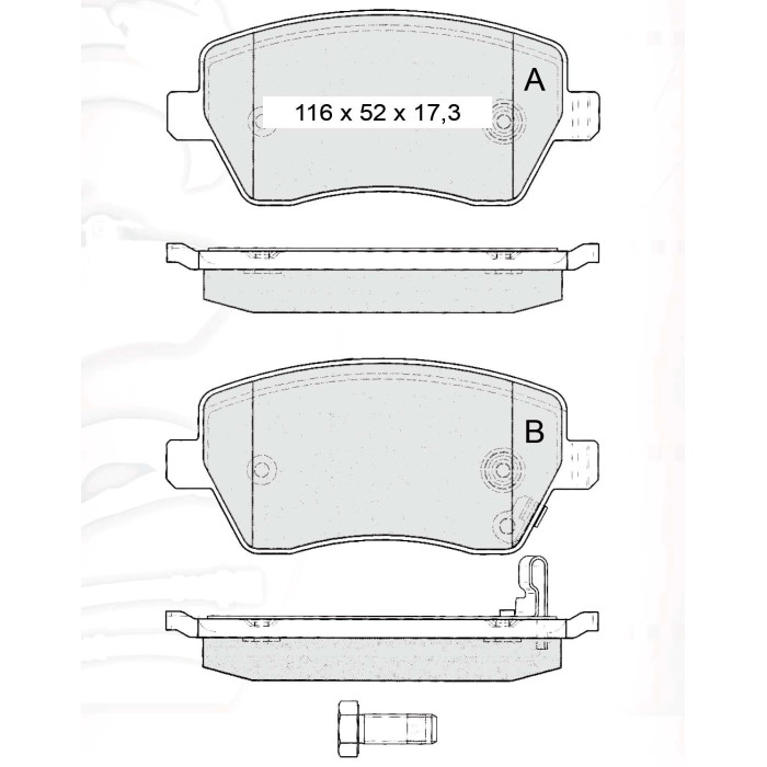 Колодки тормозные передние RENA DACIA Logan MCV 07-…, Duster 10-…, Lodgy/Dokker 12-…, Clio III/IV 10