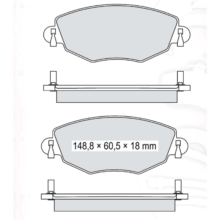 Колодки тормозные передние FORD  Mondeo III 00-07  //  JAGUAR X-Type 01-09 D205E (GDB1434) (пр-во In