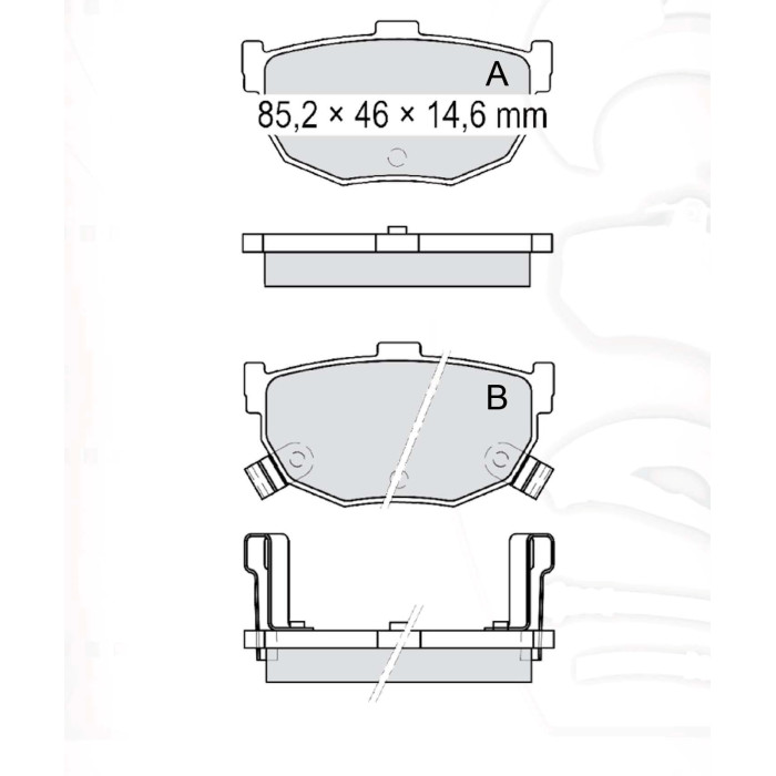 Колодки тормозные задние HYUNDAI Elantra (XD) 00-06, Coupe I/II  //  KIA Cerato I/II 04-13  //  NISS