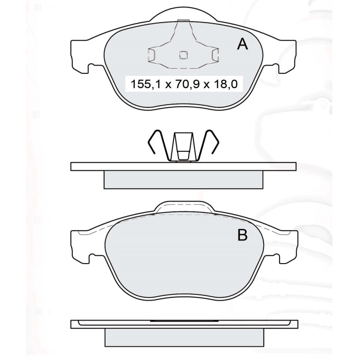 Колодки тормозные передние RENA Laguna II/III 01-…, Megane II 02-08, Scenic II 03-…  //  TOYOTA Aven