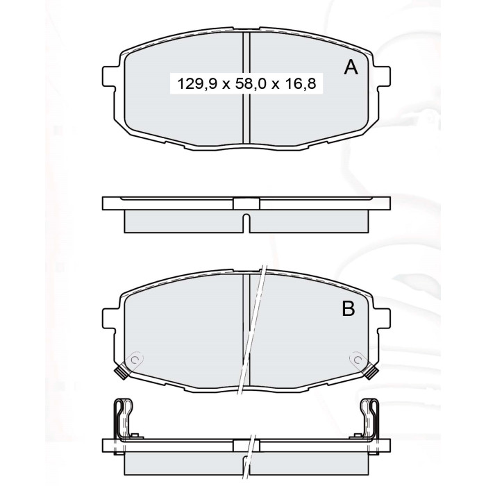 Колодки тормозные передние HYUNDAI i30 I 07-12  //  KIA ceed I 07-12, Cerato II 12-…, Carens II 02-…