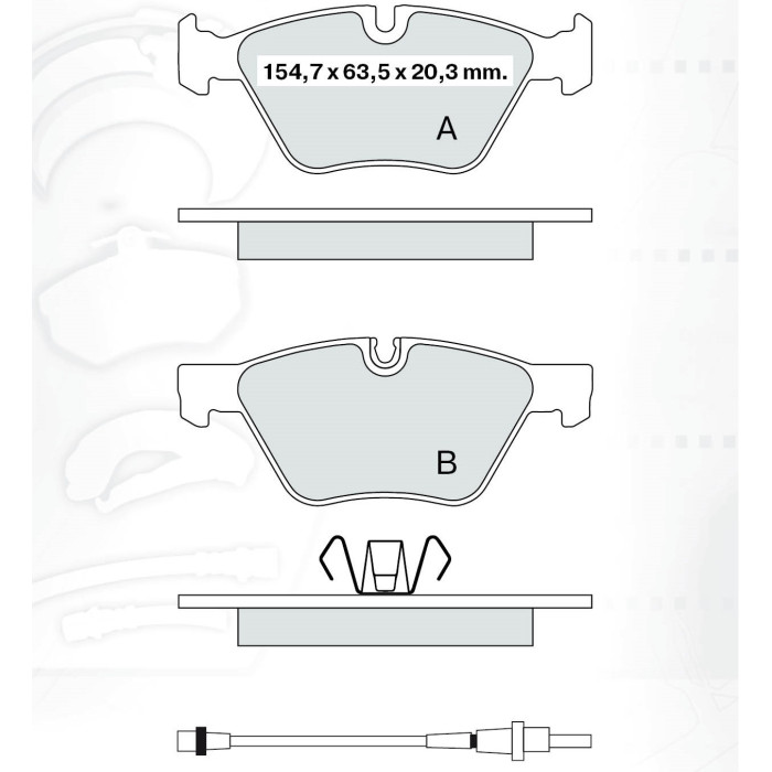 Колодки тормозные передние BMW 3-th (E90) 05-11, 5-th (E60) 03-10, X1 (E84) 09-15 D255E (GDB1559) (п