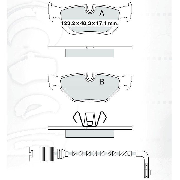 Колодки тормозные задние BMW 1-th (E81, E87) 04-12, 3-th (E90) 05-11, X1 (E84) 09-15 D257E (GDB1626)