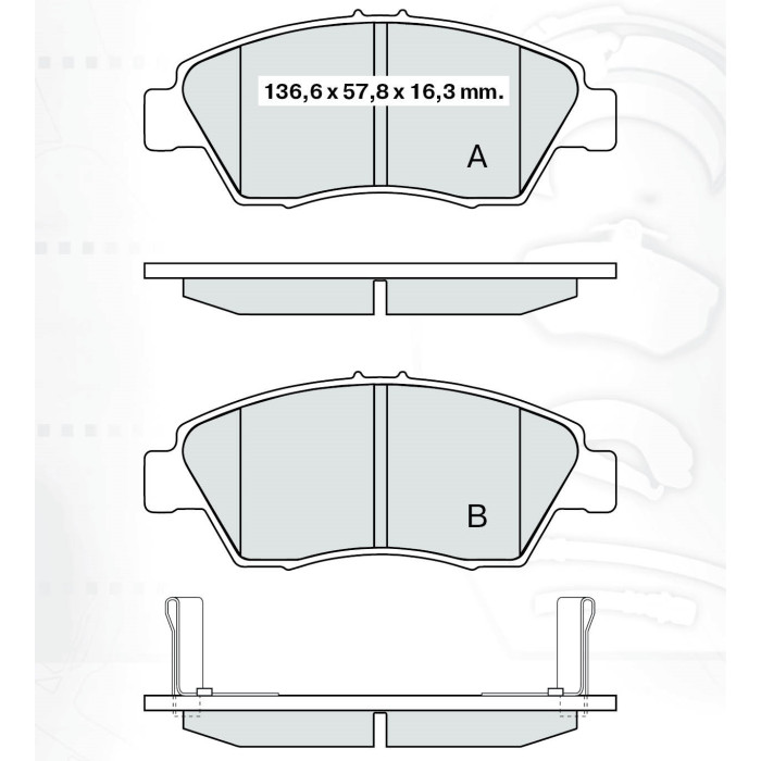 Колодки тормозные передние HONDA Civic IV, V, VI, VII 91-05 D260E (GDB3375) (пр-во Intelli)