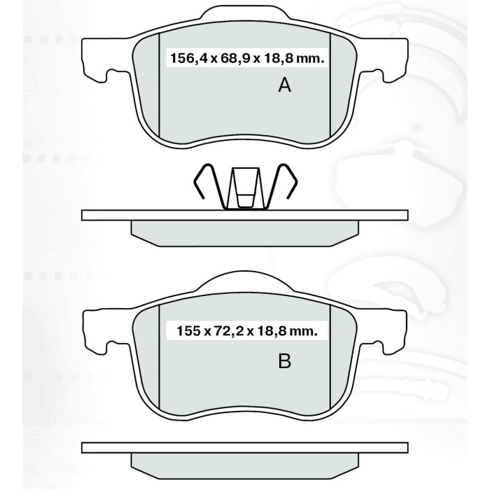 Колодки тормозные передние VOLVO S60 I 00-10, S70/V70 I 97-00, V70 II 00-07, S80 I 98-06, XC70 00-07