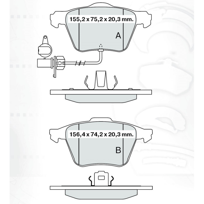 Колодки тормозные передние AUDI A4 (8EC) 04-08, A6 (4F2) 04-11, A6 Allroad (4FH) 06-11 D270E (GDB155