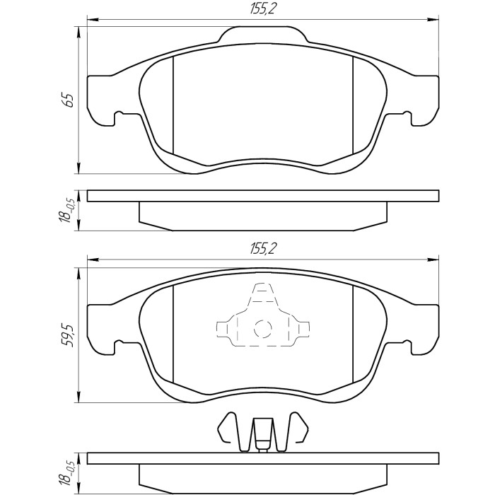 Колодки тормозные передние RENA / DACIA Duster 10-…, Lodgy/Dokker 12-…, Captur 13-…, Megane III 09-…