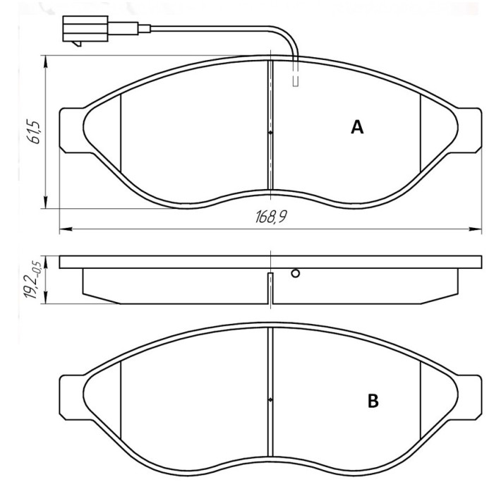 Колодки тормозные передние PEUG Boxer III 06-…  //  CIT Jumper 06-…  //  FIAT Ducato 09-… D286E (GDB
