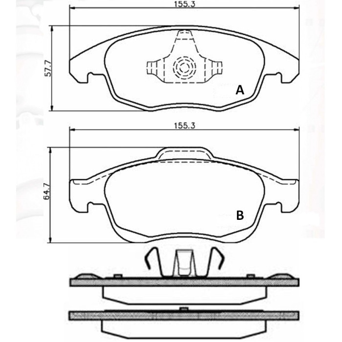 Колодки тормозные передние PEUG Partner 08-…, Tepee 08-…, 5008 09-…  //  CIT Berlingo 05-..., C4 II