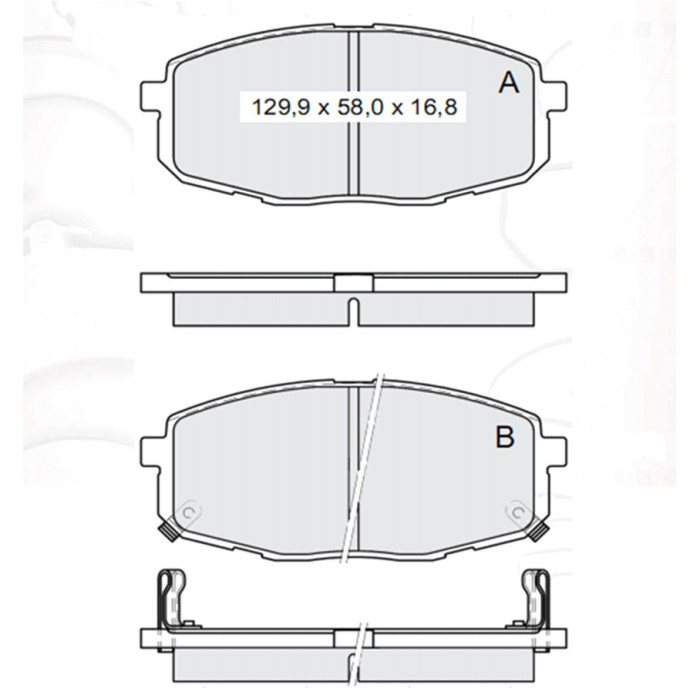 Колодки тормозные передние HYUNDAI Creta 16-…, ix20 10-…, Sonata VI (YF) 09-…  //  KIA Soul II 14-…