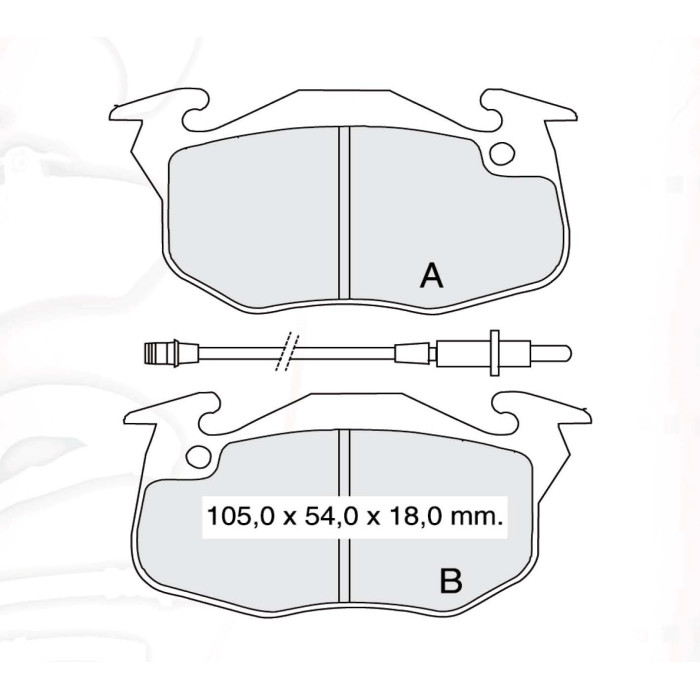 Колодки тормозные передние RENA 19 I/II, 21, Clio I/II, Rapid 77-98 //  PEUG 106 I/II, 205 I/II, 305