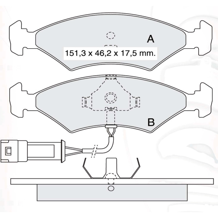 Колодки тормозные передние FORD Fiesta III/IV 89-02, Sierra (GBG, GB4) 87-93, Escort III/IV 80-90, O