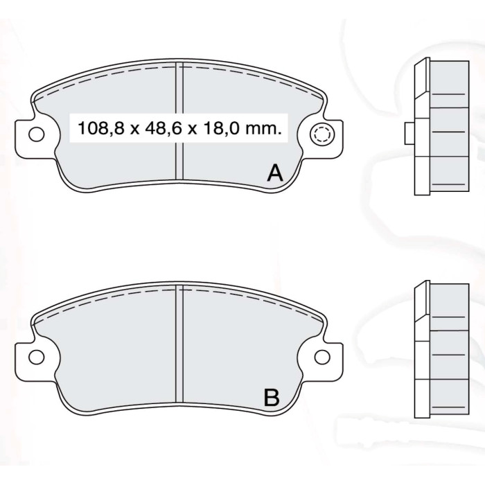 Колодки тормозные передние FIAT Ritmo I/II 78-87, Panda 81-94, Regata 83-90  //  SEAT Ibiza I 84-93
