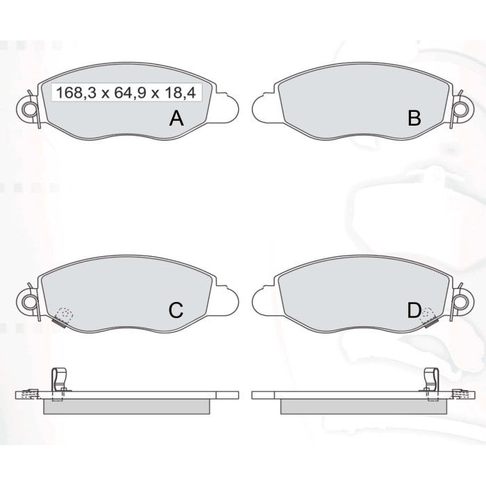 Колодки тормозные передние FORD Transit, 15 wheels 00-06 D340E (GDB1461) (пр-во Intelli)
