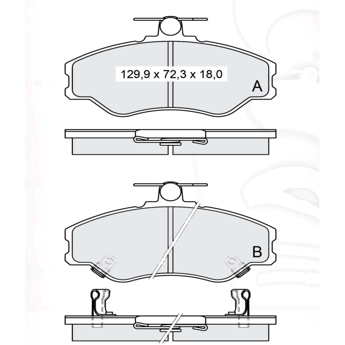 Колодки тормозные передние HYUNDAI Porter (TagAZ) 94-04, H100 94-04 D343E (GDB3089) (пр-во Intelli)