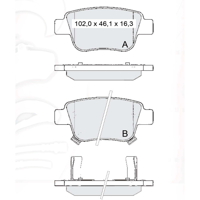 Колодки тормозные задние TOYOTA Avensis (03-…) , Corolla (04-…)  D361E (GDB3337) (пр-во Intelli)
