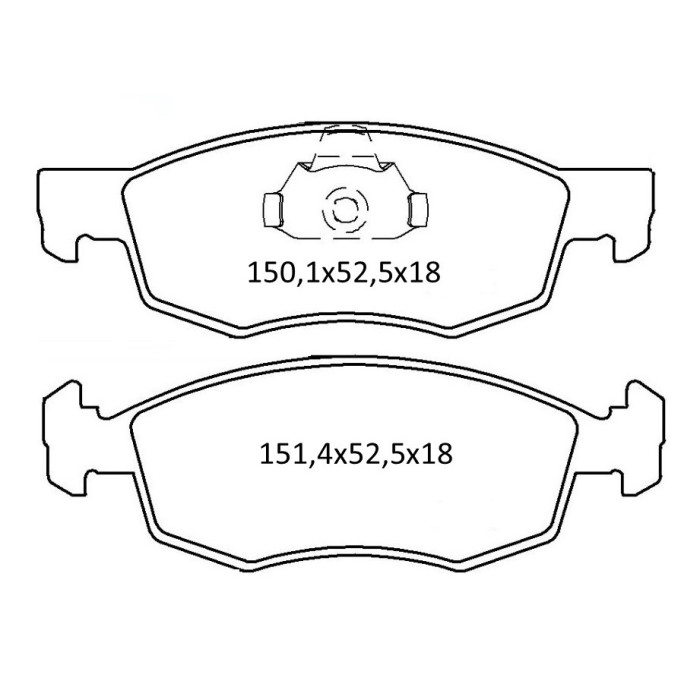 Колодки тормозные передние FIAT Doblo 03.01-… D400E (GDB1588) (пр-во Intelli)