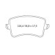 Колодки тормозные задние AUDI A4 (8K2, B8) 07-15, A4 (8T3) 07-…, Q5 (8R) 08-… D444E (GDB1765) (пр-во