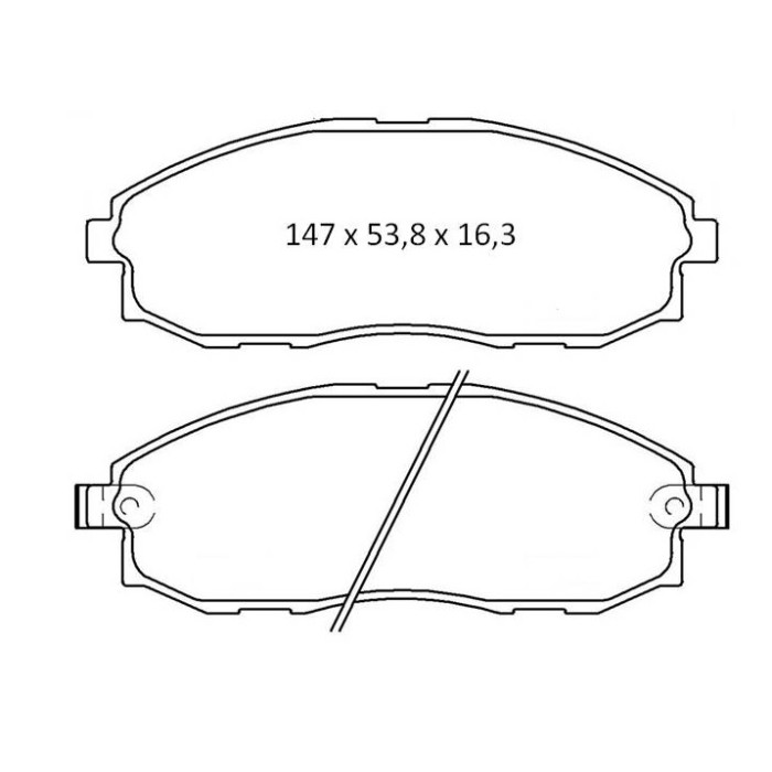 Колодки тормозные передние HYUNDAI H-1 97-2007, H-100 93-98, Porter D451E (GDB3201) (пр-во Intelli)