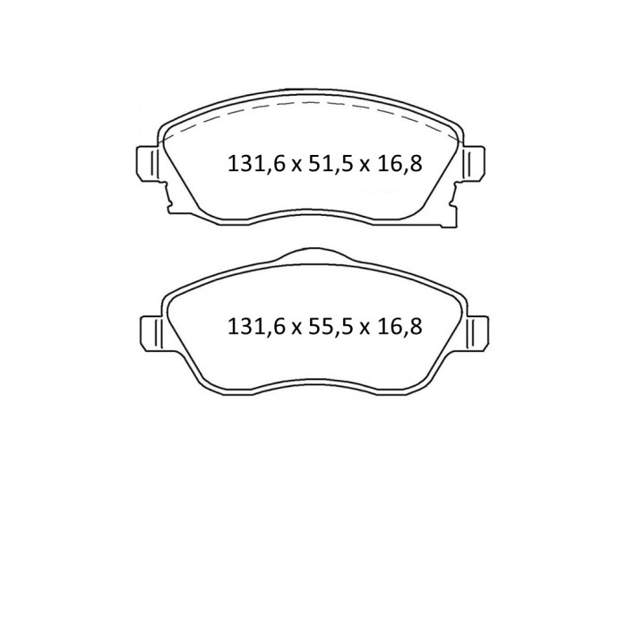Колодки тормозные передние OPEL Corsa C (F08, F68) 00-09, Combo 01-…, Meriva 04-10 D464E (GDB1570) (