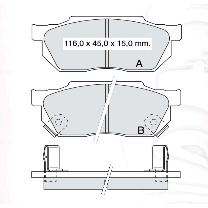 Колодки тормозные передние HONDA Civic III, IV, V 83-95, CRX I, II 83-92, Accord II 83-85 D475E (GDB