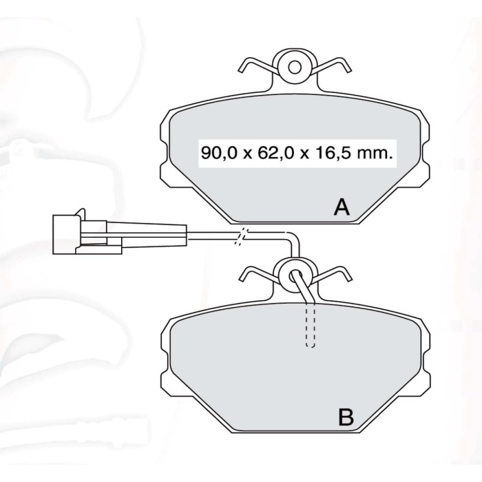 Колодки тормозные передние FIAT Tempra, Panda, Tipo, Uno D482E (GDB833) (пр-во Intelli)