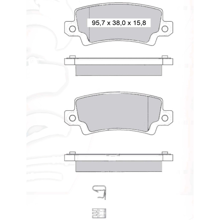 Колодки тормозные задние TOYOTA Corolla (E11, E12) 97-07 D489E (GDB3289) (пр-во Intelli)