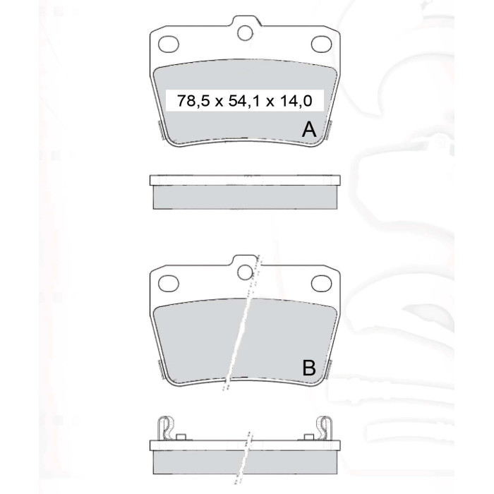 Колодки тормозные задние TOYOTA RAV4 I-II 97-05  //  CHERY Tiggo 05-..., Tiggo 3 07-… D495E (GDB3279